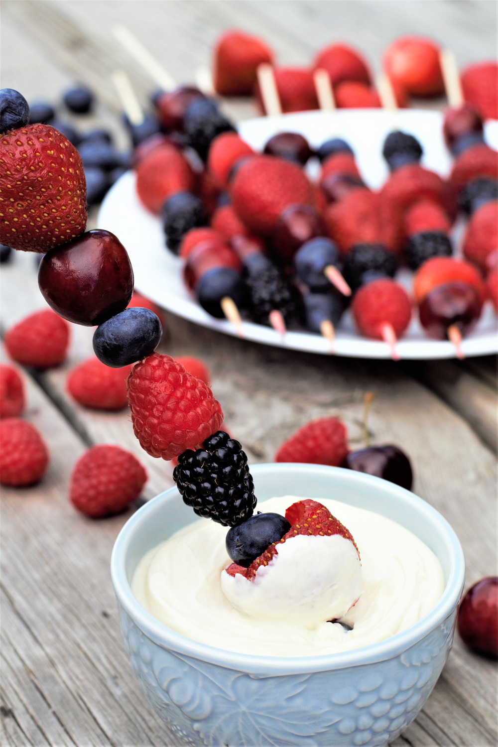 Berry Kebabs with Honey Mascarpone | Mountain Cravings