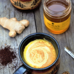 Dreamy creamy golden lattes full of fresh earthy turmeric & spicy ginger, swirled with a punch of dark espresso and topped with cinnamon for good measure.