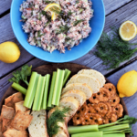 Smoked salmon dip with sweet onion, capers, and fresh dill might just be the easiest, healthiest no-cook holiday appetizer ever!