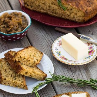 Savory soda bread packed with creamy caramelized onions & rosemary is an easy no-knead, no-rest, six-ingredient bread recipe that's worth making all year round!