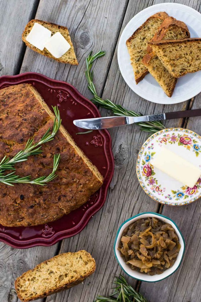 Caramelized Onion &amp; Rosemary Soda Bread – Mountain Cravings