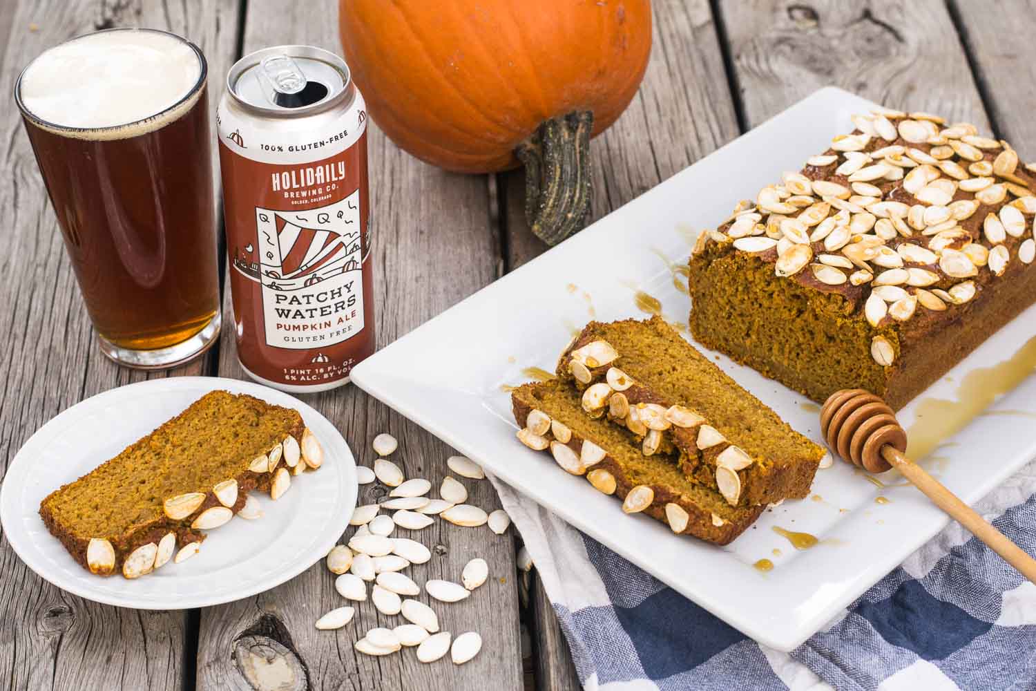 Celebrating Great American Beer Festival with craft beer recipes from Golden, Colorado! Let's spice up gluten-free beer bread with pumpkin, maple syrup, & cinnamon to welcome fall.